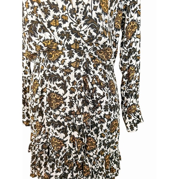 Sandro Dami Dress Black White Floral Crepe - Picture 5 of 11